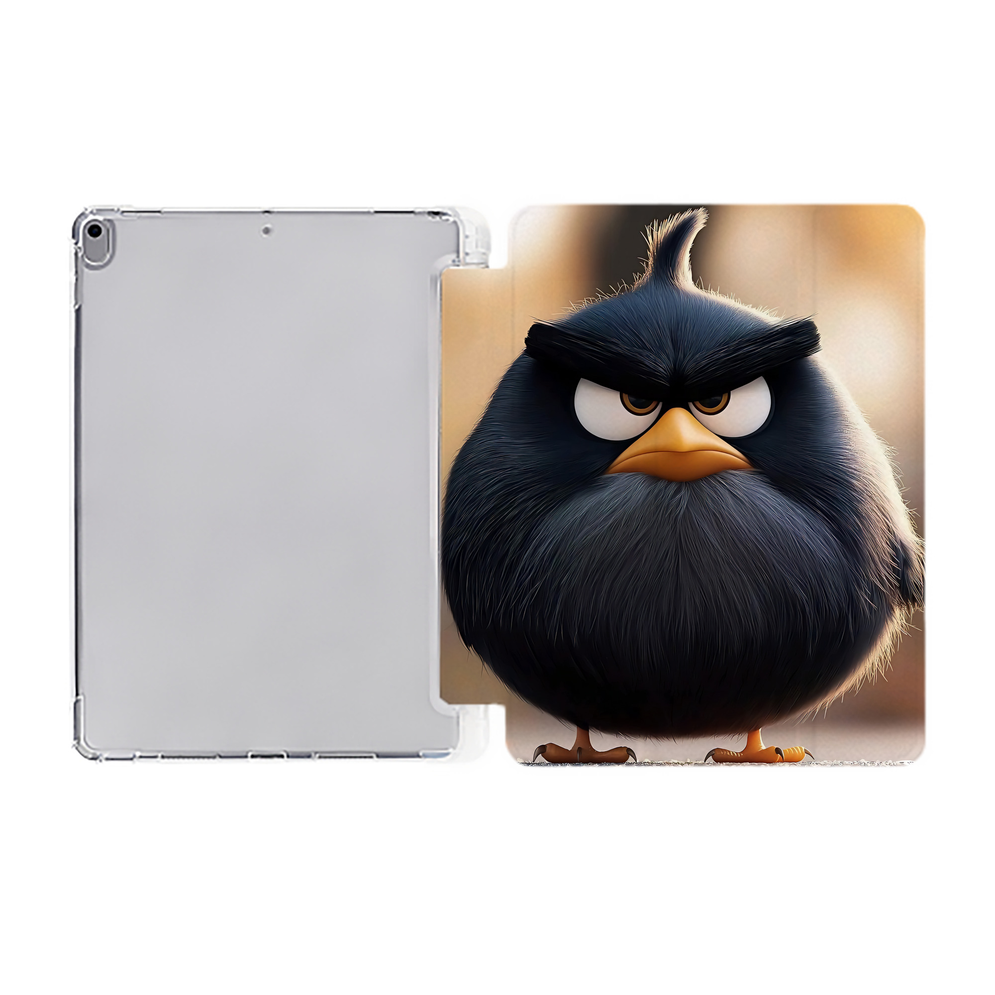 （画像用） Angry Birds アングリーバード IPad ケース ペン収納付き 三つ折りスタンド PUレザー×シリコン 対応機種9.5/10.5/10.9インチ